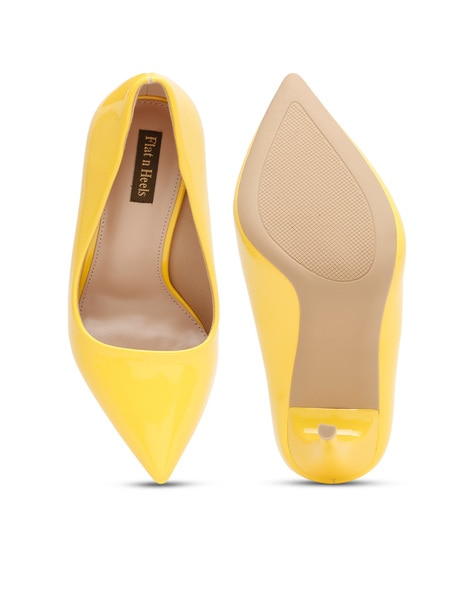 Buy Stylish Yellow PU Solid Heels For Women Online In India At Discounted  Prices
