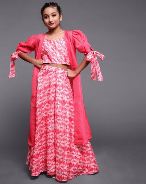 OC 161 Georgette Embroidery Kids Party Wear Indo Western Lehenga Wholesale  Market In Surat - The Ethnic World