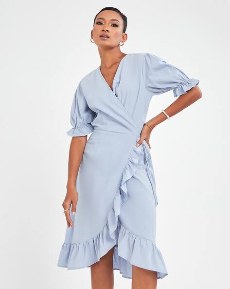 Short-Sleeve Wrap Dress