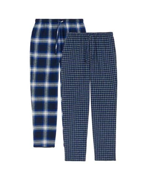 Mens Pajamas Marks And Spencer Pjs Pack Of Checked Pyjamas - Main Image