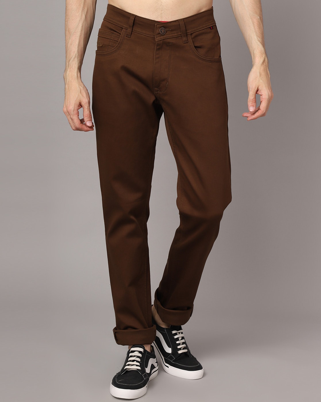 Buy Cantabil Men Brown Self Design Casual Trousers Online at Best Prices in  India - JioMart.