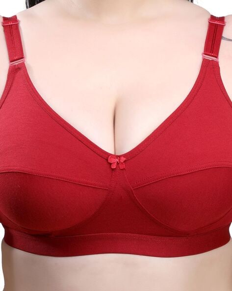 Plain Cotton Maroon Women Non Padded Bra at Rs 100/piece in