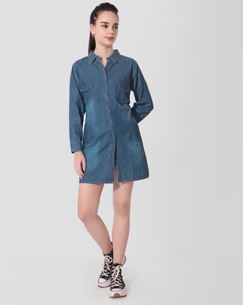GB Long Sleeve Button Front Denim Shirt Mini Dress | Dillard's-calidas.vn