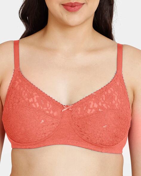 Buy Rosaline Everyday Double Layered Non-Wired 3/4th Coverage T-Shirt Bra -  Peach Pearl at Rs.315 online