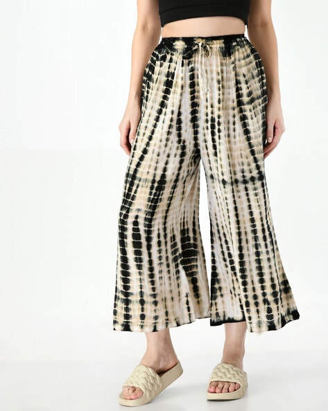 Black Tie Dye Harem Trousers  New Look