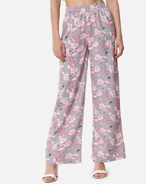 Floral Print Palazzos with Elasticated Waist