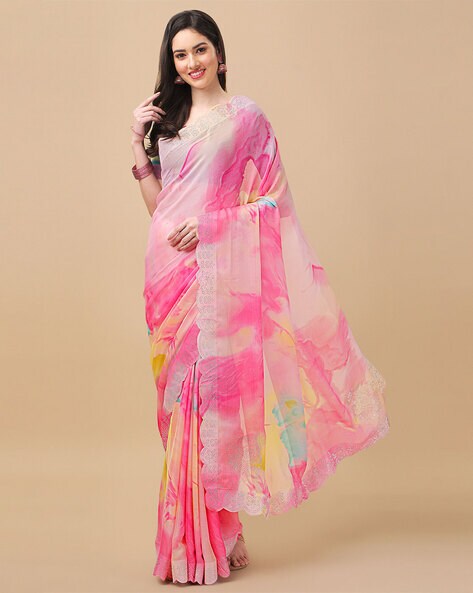 Pink 2024 saree craftsvilla