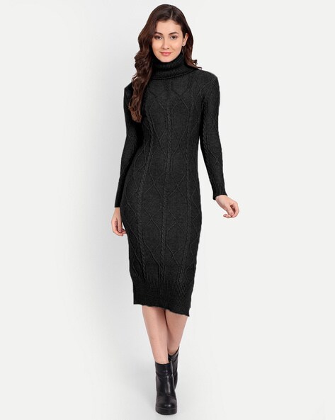 Buy Tokyo Talkies Black Turtle Neck Sweater Dress for Women Online at  Rs.899 - Ketch