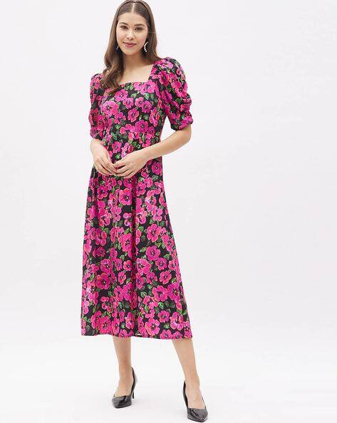 Buy HARPA Square-Neck A-Line Dress Online | Ajio.com Buy HARPA Square-Neck A-Line Dress Online | Ajio.com
