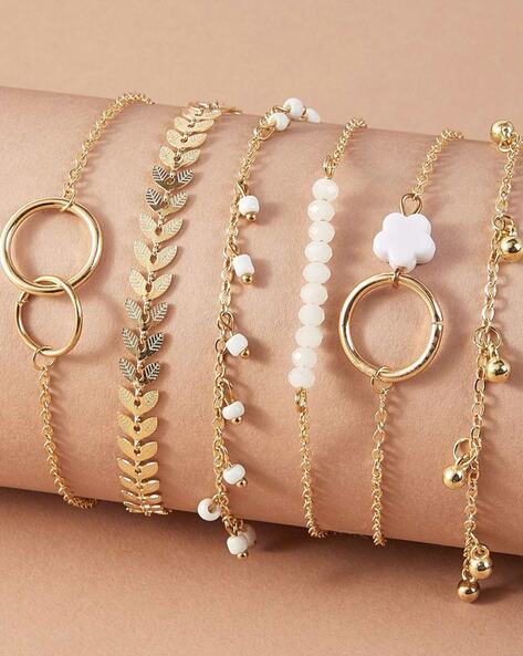 Buy Jewels Galaxy Set Of 3 Gold Plated Bracelets - Bracelet for Women  10521606 | Myntra