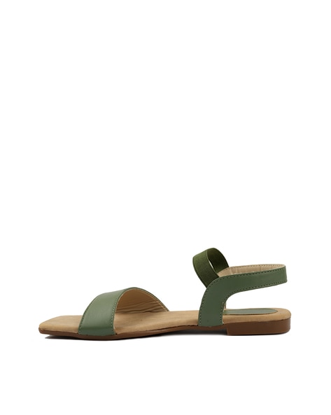 Khaki green flat online sandals