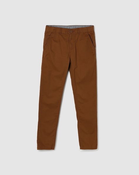 Shop Stylish Cotton Brown Trousers Online in India