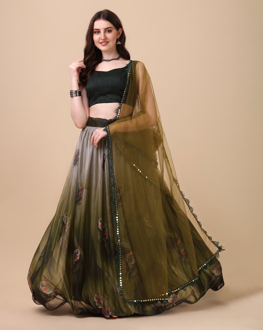 Buy Dark Green Lehenga Choli Sets for Women by Purvaja Online | Ajio.com