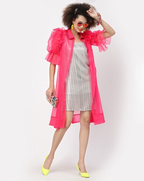 Pink organza outlet jacket