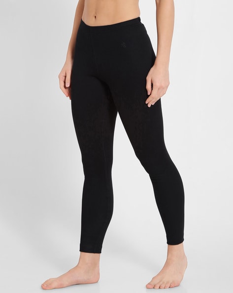 Women's Super Combed Cotton Rich Thermal Leggings with Stay Warm Technology  - Black