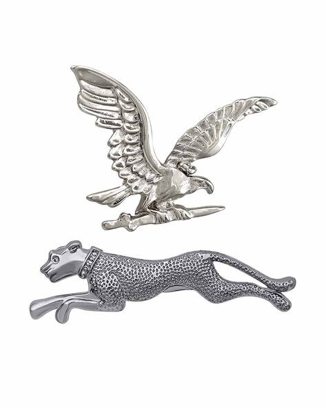 MAHI Set of 2 Silver-Plated Brooches