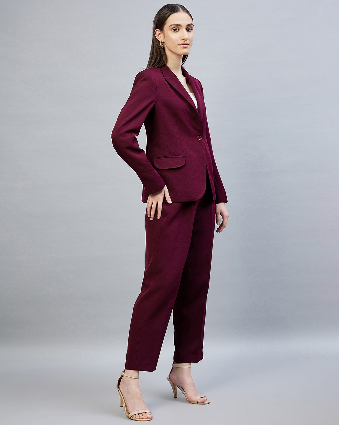 Wine Gold Velvet Suit Set - Dimple Design Studio