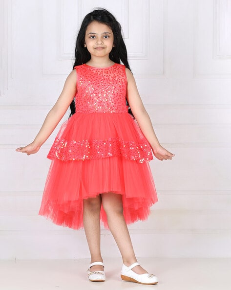 Wrap Frill Pink Dress | Girls frock design, Cute casual dresses, Frock  design