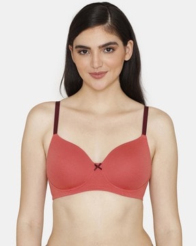Buy Rosaline Padded Non Wired 3/4th Coverage Lace Bra - Nutmeg at Rs.360  online