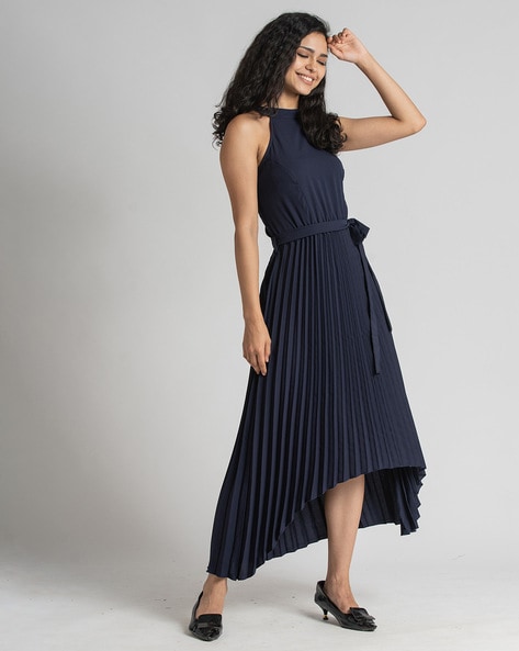 Oasis blue megan chiffon midi hotsell dress