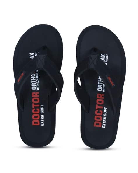 Typographic Print T-Strap Flip-Flops