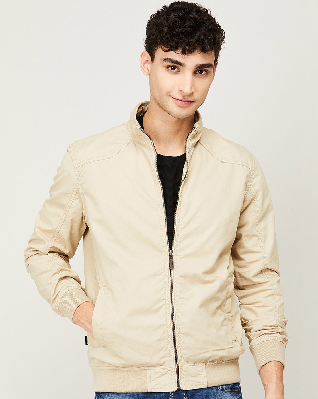 Men's Suede Biker Leather Jacket | Camel Color Jacket