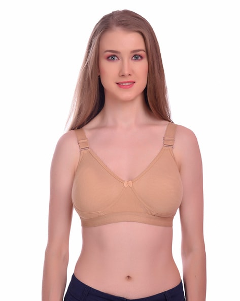Buy Zivosis Women Beige Cotton Blend Full Coverage Non Padded Bra (38A)  Online at Best Prices in India - JioMart.