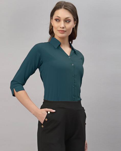 slim fit womens button down