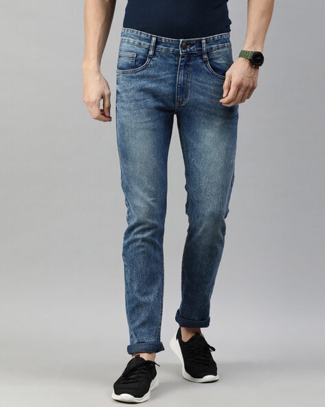 Buy Dark Blue Jeans for Men by URBANO FASHION Online