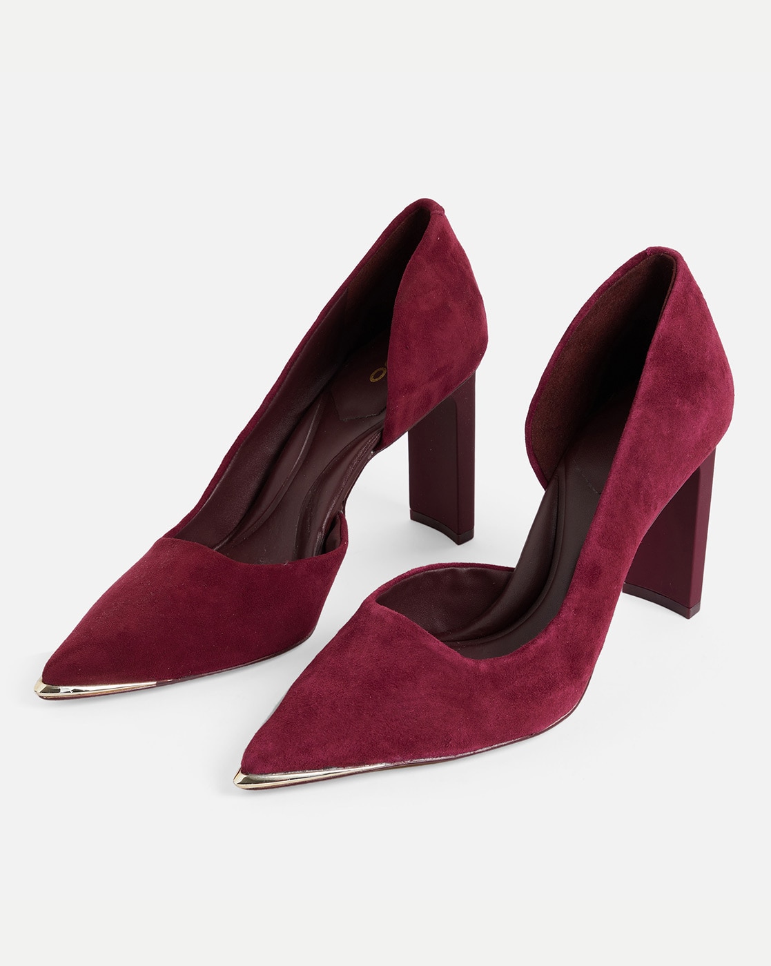 Buy Maroon Embroidered Puritam Velvet Block Heels by Rajasthani Stuff  Online at Aza Fashions.