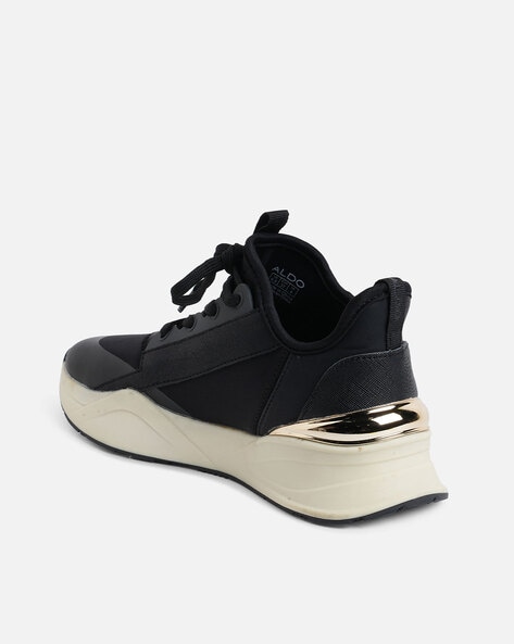 ALDO White + Gold Toe Vegan Leather Lace Up Fashion Sneaker - Size 7.5 -  $25 - From Nicole