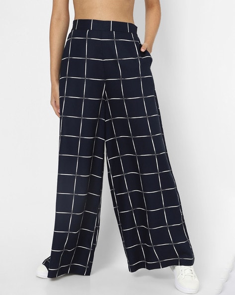 New Anthropologie 8 Plaid Wide Leg Pants Blue Burgundy New Size 8 NWT  Women's | eBay