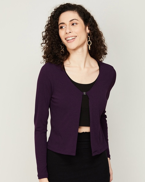 Purple cardigans store and shrugs