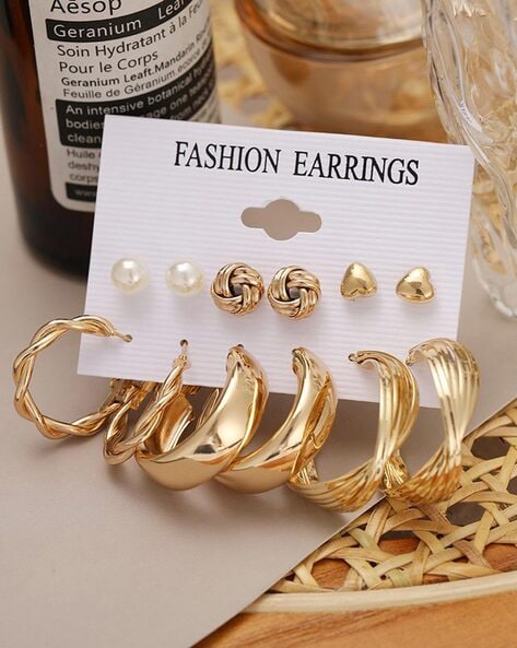 Buy Gold-Toned Earrings for Women by Designs & You Online | Ajio.com
