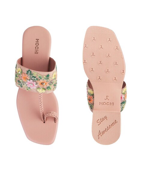 Buy Pink Flat Sandals for Women by Mochi Online