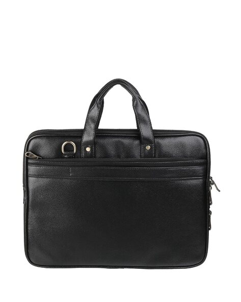 Black leather laptop discount handbag