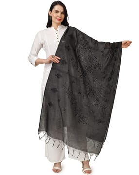 a r silk dupatta hub Embroidered Dupatta with Tassels-picture-19
