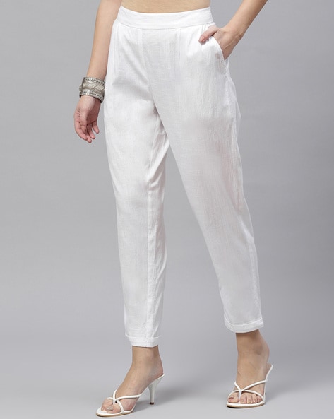 Buy White Trousers & Pants for Women by PIROH Online