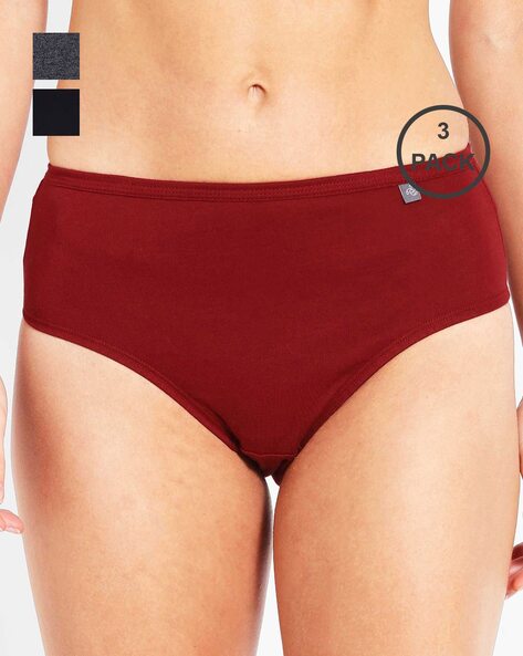 Buy online Red Cotton Hipster Panty from lingerie for Women by