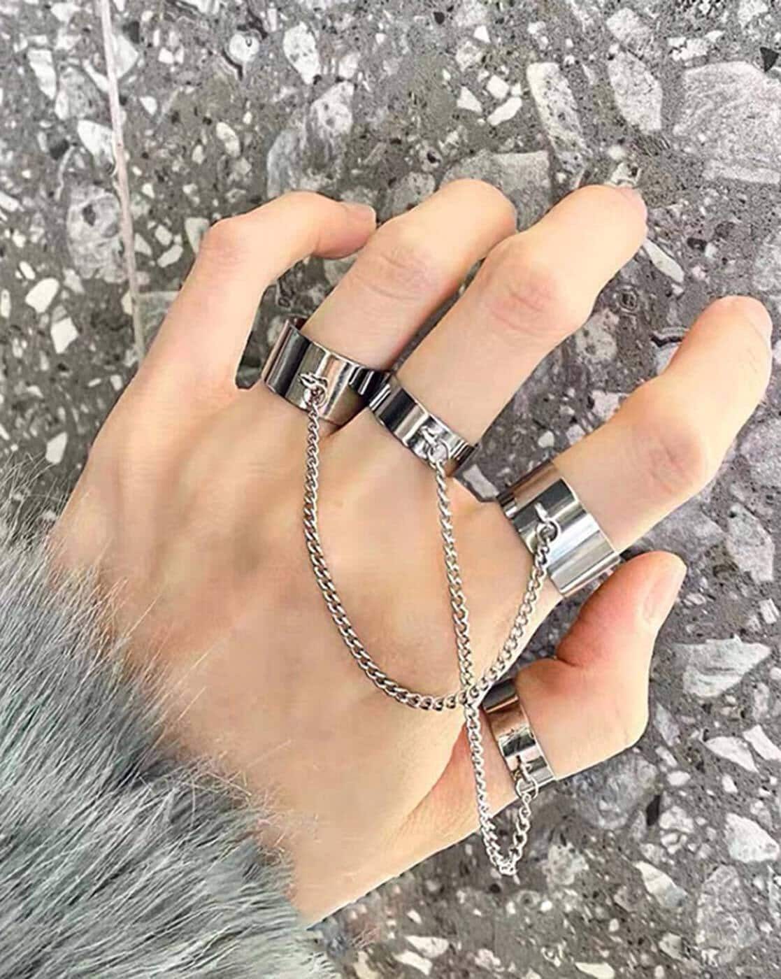 Snake Rings Reptile 4 Finger Ring Silver Black Tone Wide Fun Gothic Emo  Goth | eBay