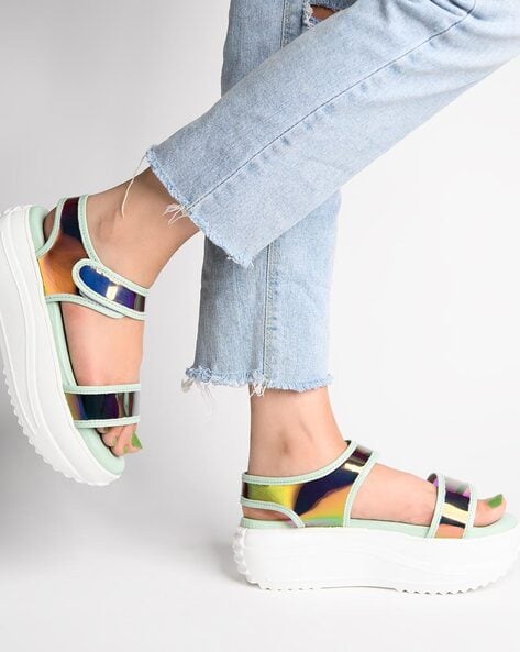 Holographic on sale platform sandals