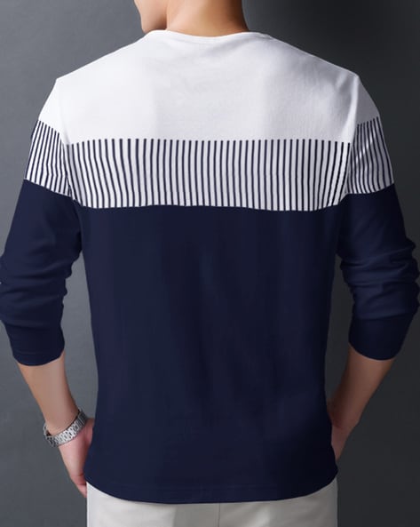 Buy Navy Blue & White Tshirts for Men by EYEBOGLER Online