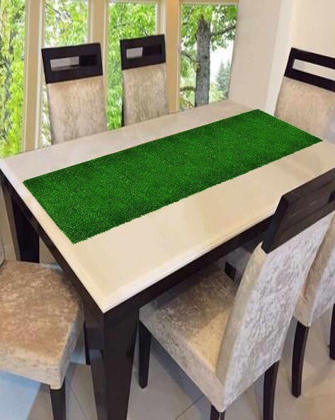 Green Grass Dining Decor  Table runners wedding, Artificial grass