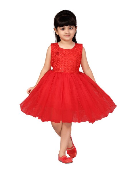 LOUSRICS Women A-line Red Dress - Buy LOUSRICS Women A-line Red Dress  Online at Best Prices in India | Flipkart.com