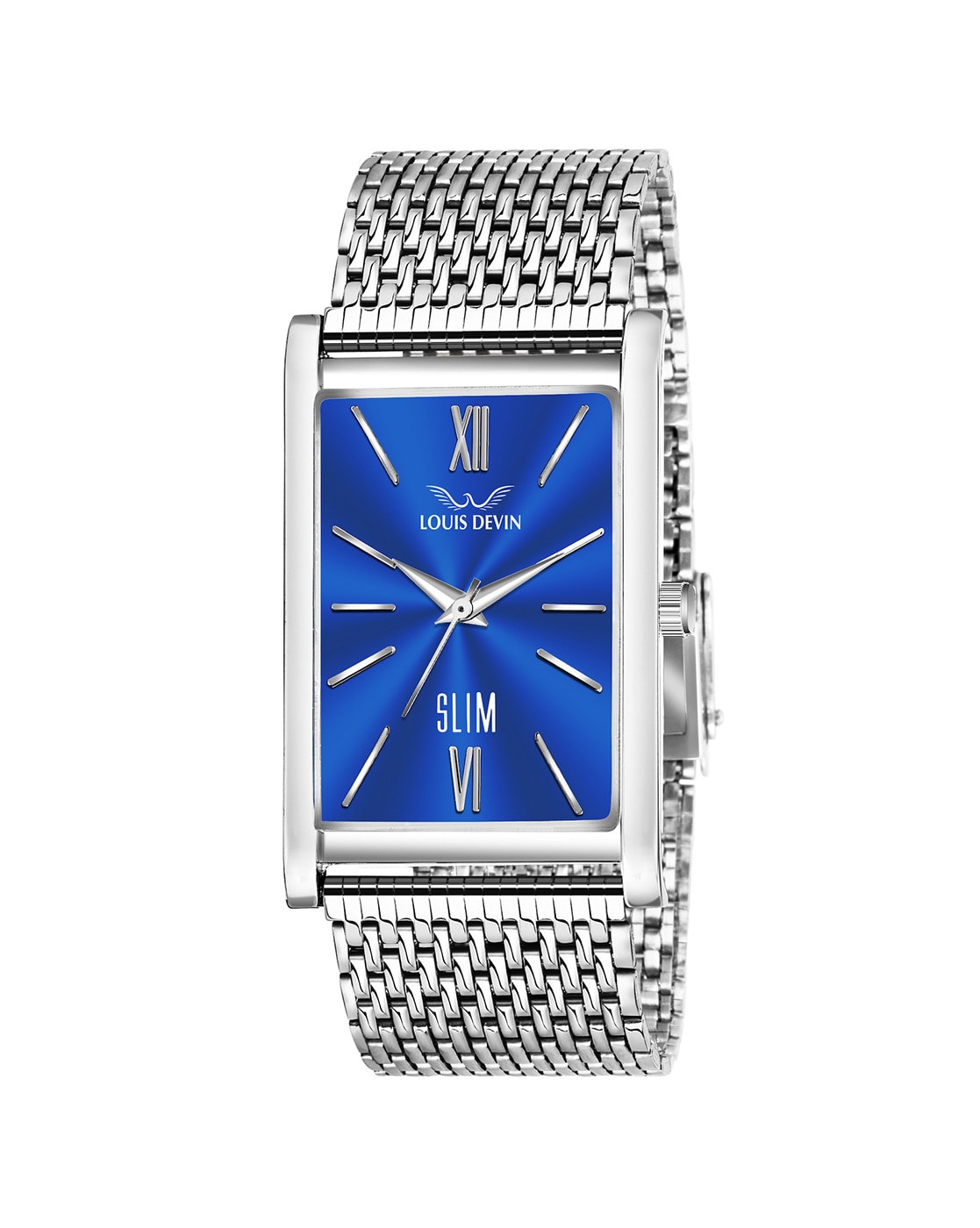 Silver rectangle watch sale