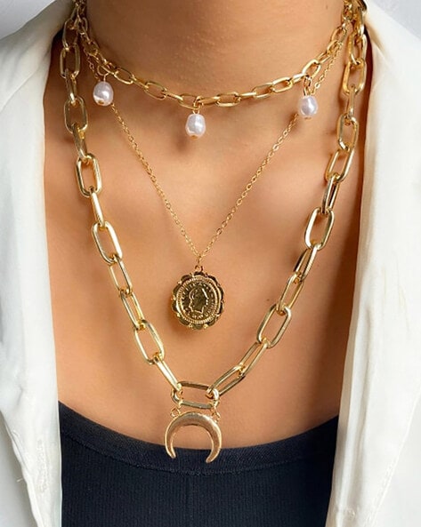 RSQ Layered Chain Necklace - GOLD