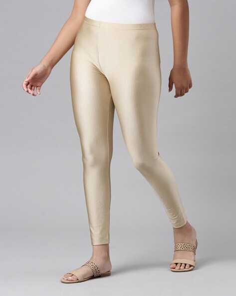 Buy Go Colors Women Navy Blue Solid Skinny Fit Shimmer Ankle Length Leggings  - Leggings for Women 4891824 | Myntra