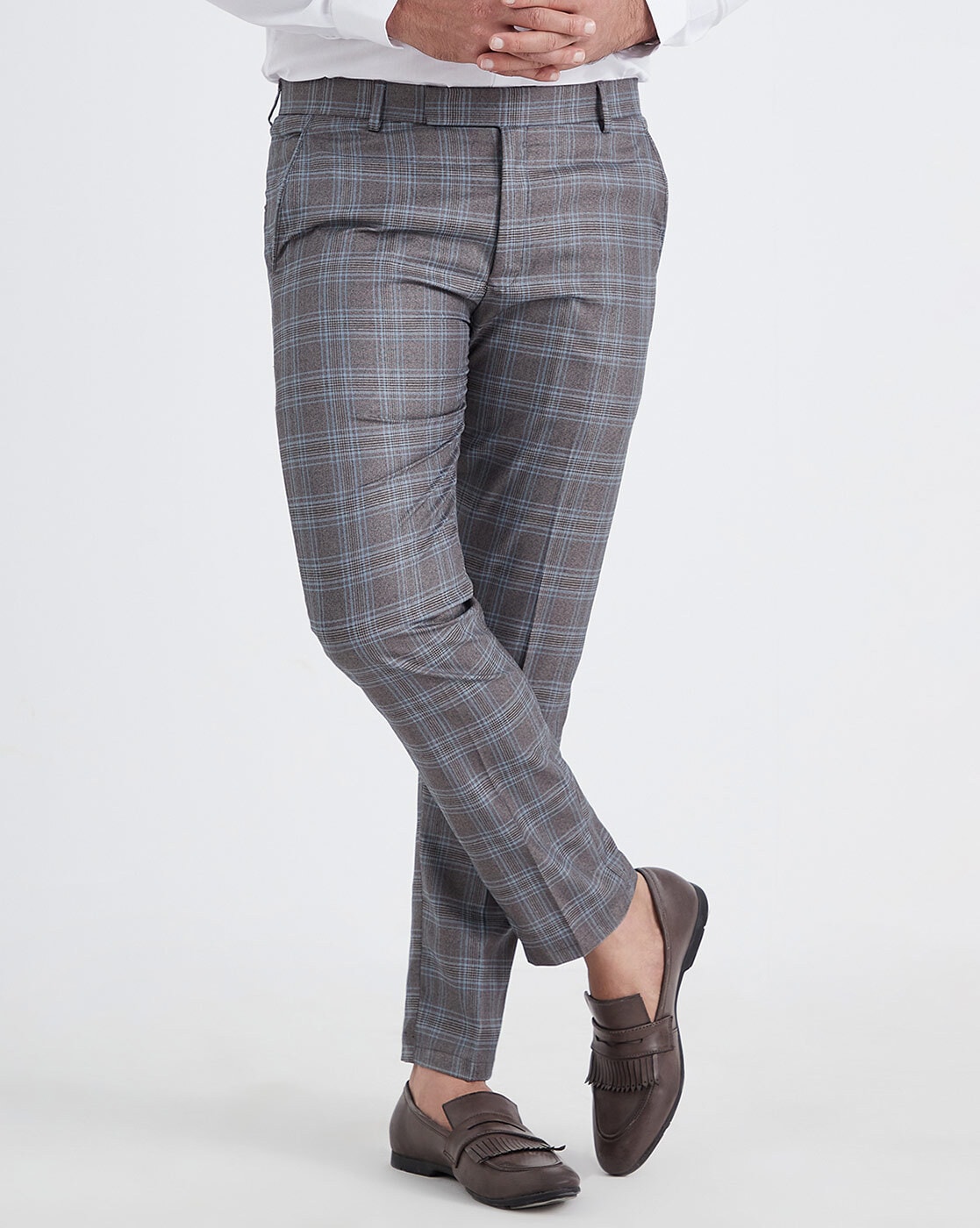 Buy Grey Trousers & Pants for Men by Mr Button Online