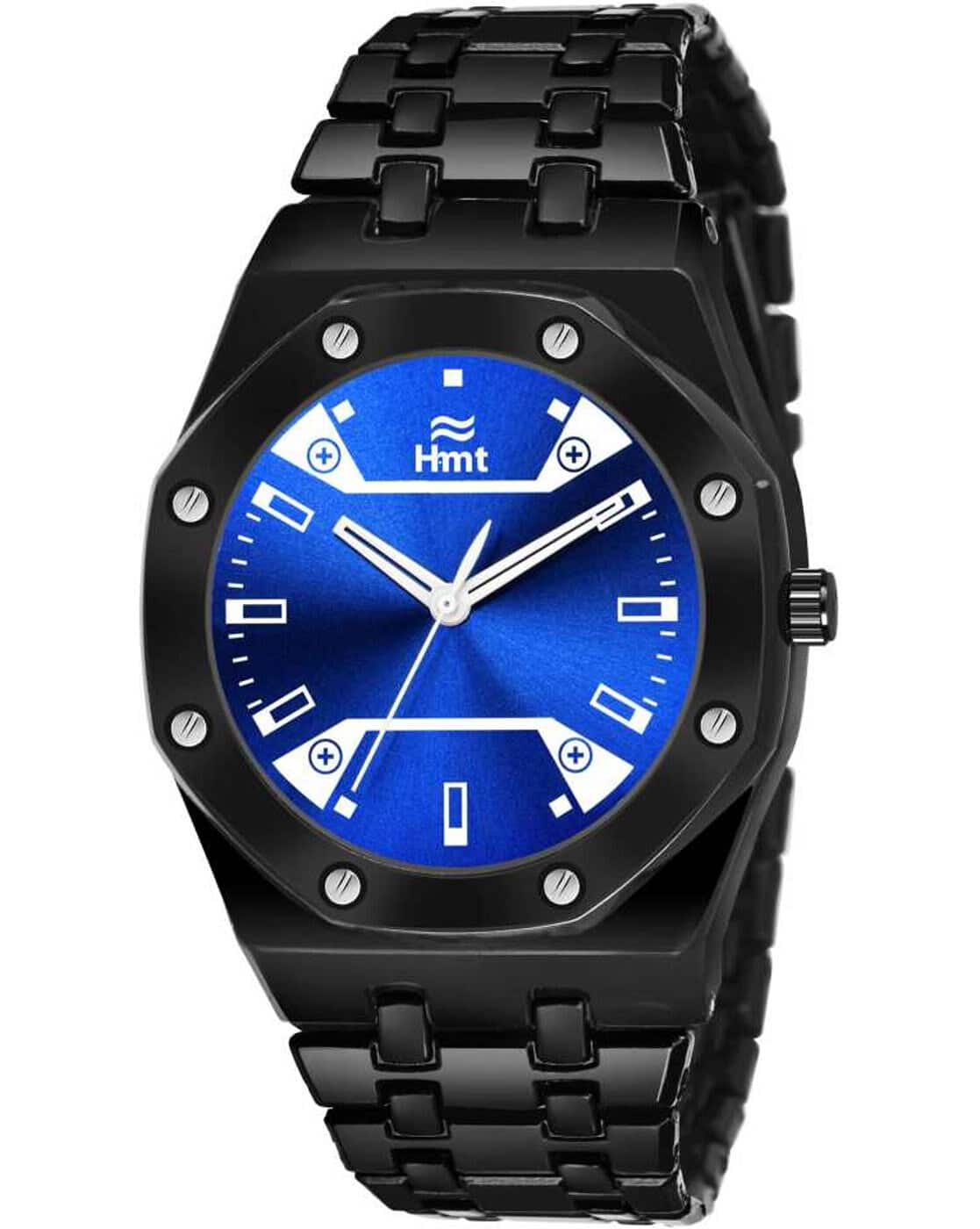 Men HT-GSQ214-GLD-BRW Analogue Watch with Stainless Steel Strap