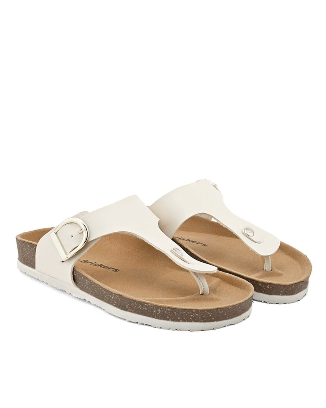 Buy White Flat Sandals for Women by BRISKERS Online Ajio